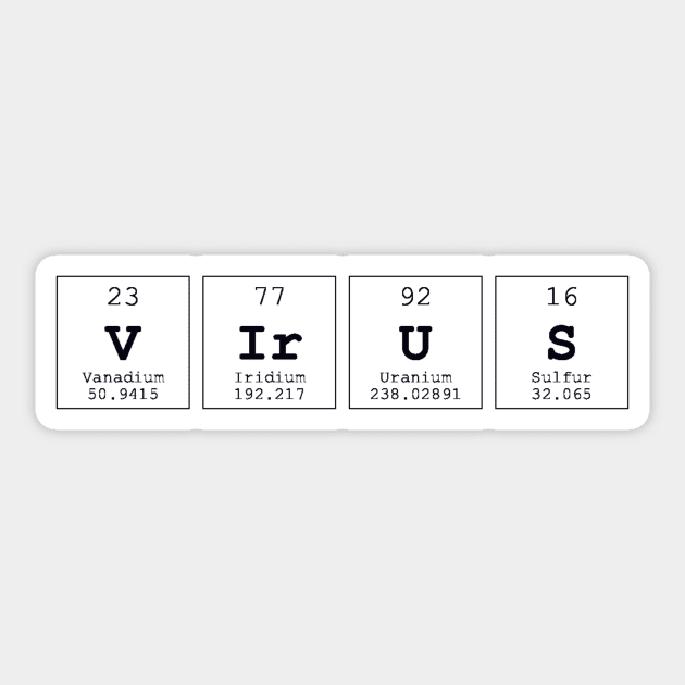 Virus Periodic Table Science Print Sticker by Auto-Prints